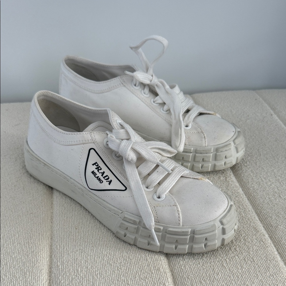 Prada Women's White Canvas Sneakers